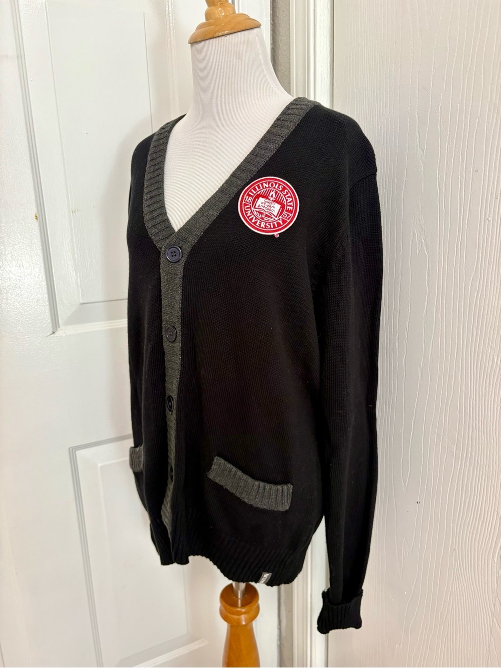 Illinois State University Collegiate Button Front Cardigan Sweater